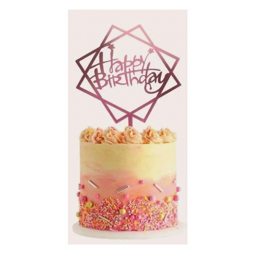 Topper dekoracja na tort napis HAPPY BIRTHDAY